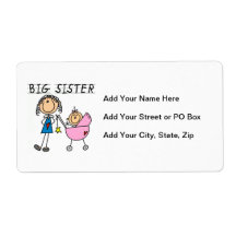 Big Sister With Little Sister Gifts Custom Shipping Label
