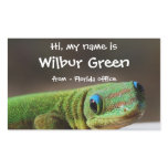 Big Smiling Gecko Name Badge Rectangle Stickers