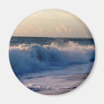Big splashing waves sunrise Florida beach Magnet