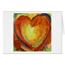 Big Sunny Meadow Heart Greeting Card