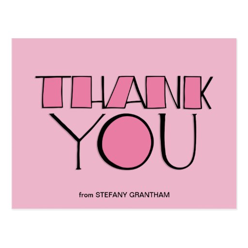 Big Thank You pink Postcard