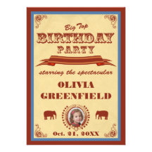 Big Top Birthday Party Invitation