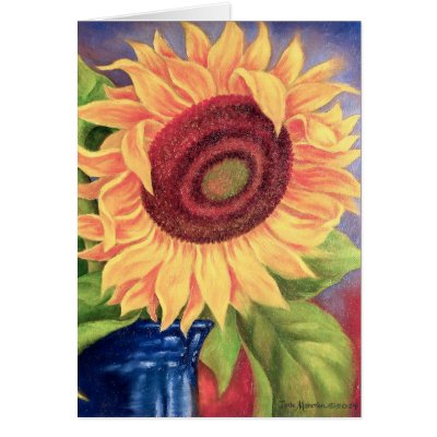 Big Tropical Sunflower Art - Multi Cards by JUDERM