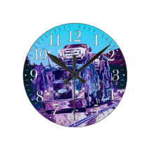 Big Truck Car Freighter Truckers Wall Clock