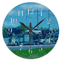 Big Truck Car-Transporter Trucking Wall Clock