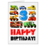 Big Trucks 3rd Birthday Cards