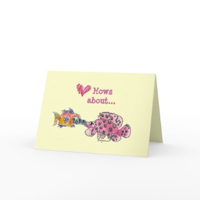 Big Wet Kiss Cartoon Fish Cards by lillyarts