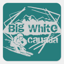 Big White Canada ski teal stickers