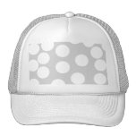 Big white dots on grey background. hats