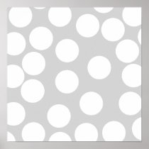 Big white dots on grey background. posters