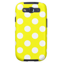 Big White Polka Dots on Yellow Galaxy S3 Cover
