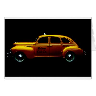 Big Yellow Cab Greeting Cards by SNAPPYDAVE