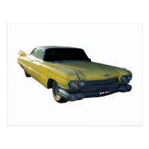 Big Yellow Fin 59 Cadillac Post Card