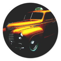 Big Yellow Taxi Round Stickers