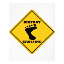 Bigfoot Crossing Street Sign Customized Letterhead