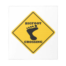 Bigfoot Crossing Street Sign Memo Pad