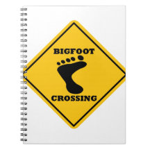 Bigfoot Crossing Street Sign Spiral Notebook