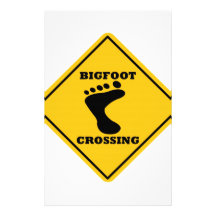 Bigfoot Crossing Street Sign Stationery