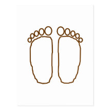 bigfoot foot prints transparent postcard
