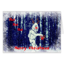 Bigfoot in the Forest Christmas Card cards