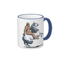 Bigfoot Riding a Unicorn Mug