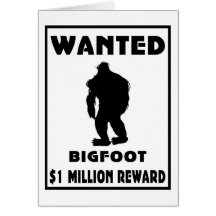 Bigfoot Wanted Poster Cards
