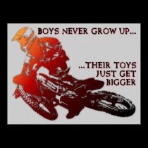 Bigger Toys Dirt Bike Motocross Poster Sign posters