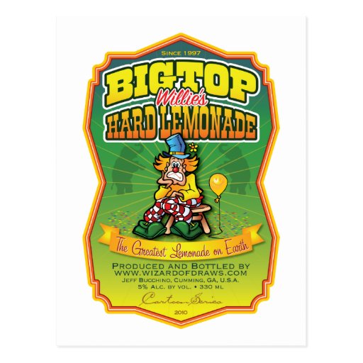 Bigtop Willie's Hard Lemonade Post Card