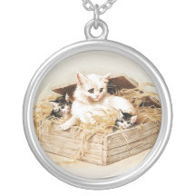 Bijoux pendants de chaton de collier de famille de