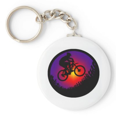 Bike at Twilight Keychains by ninuno