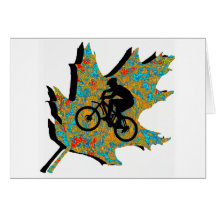 Bike Between Oaks Greeting Cards