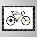 Bike, Bicycle  Sport, Motivational Words & Stripes Posters