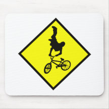 Bike Crossing Sign Mouse Pad