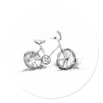 Bike Cycling is healthy and fun Round Stickers