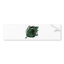 Bike Green Leaf Bumper Stickers