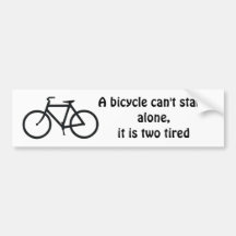 Bike joke bumper stickers