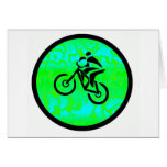 Bike Lime Funky Greeting Cards