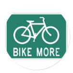 Bike More Round Stickers