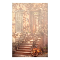 Bike - NY - Greenwich Village - An orange bike stationery