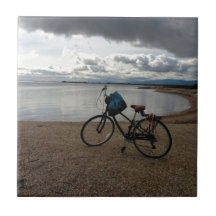Bike on the Beach Ceramic Tile