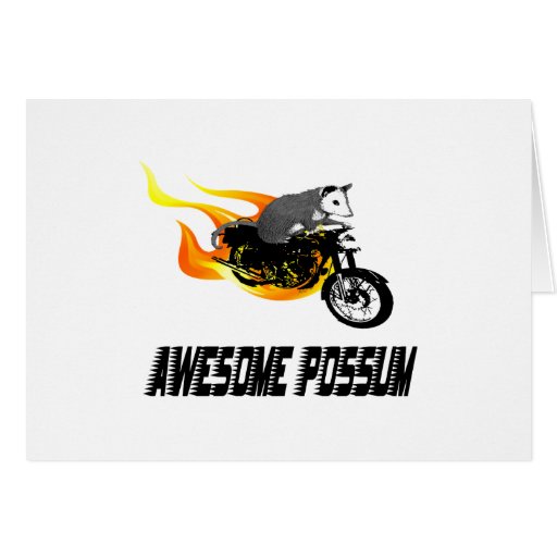 Bike Rider Awesome Possum Greeting Card