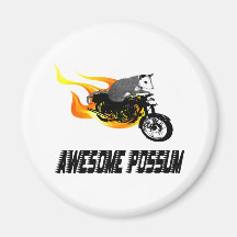 Bike Rider Awesome Possum Refrigerator Magnets