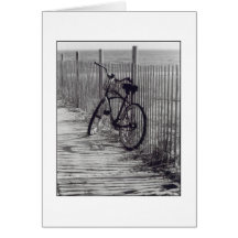 'Bike with Fence' Blank Greeting Card