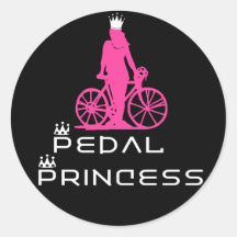 BikeChick Pedal Princess Round Stickers