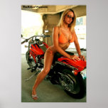 Biker Babe Poster - Blond Bikini Babe