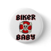 Biker Baby Skull Button