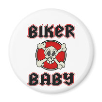 Biker Baby Skull Magnet