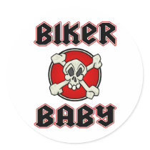 Biker Baby Skull Sticker