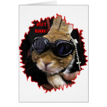 BIKER BUNNY HELL'S BUNNY CARDS