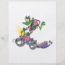 biker chick froggy frog animal cartoon custom flyer